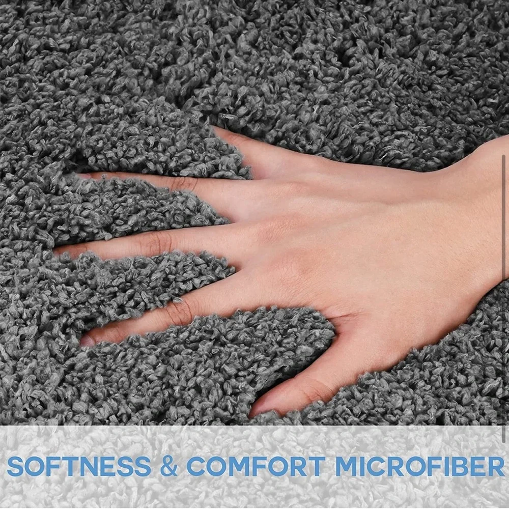 Luxury Shaggy Bathroom Soft Thick Plush Absorbent Microfiber Rug (Gray, 20x32)
